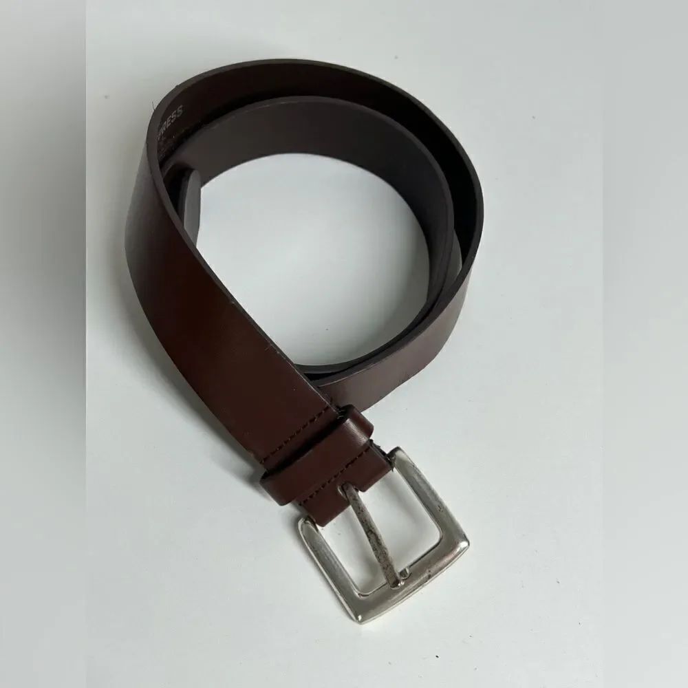 Express Brown Belt 43” Top Leather Synthetic / Backing Genuine Leather